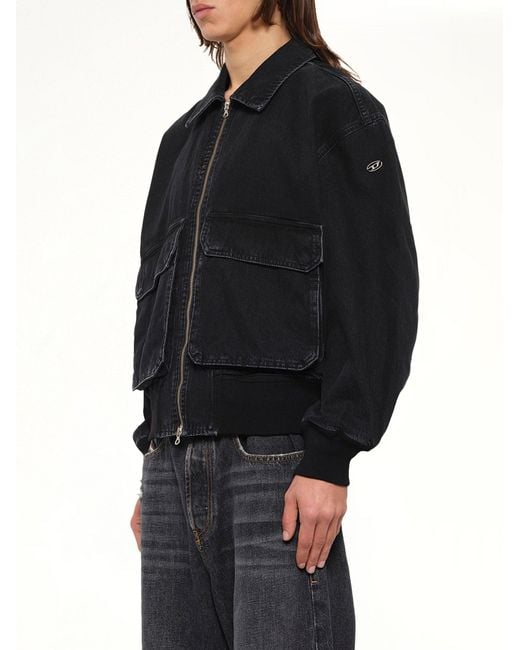 DIESEL Black D-Kurz Denim Jacket for men