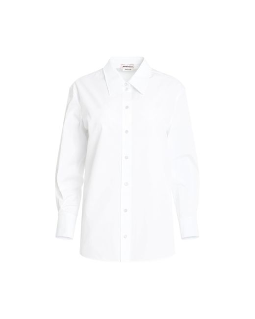 Alexander McQueen White Pique Cotton Shirt, Long Sleeves, , 100% Cotton