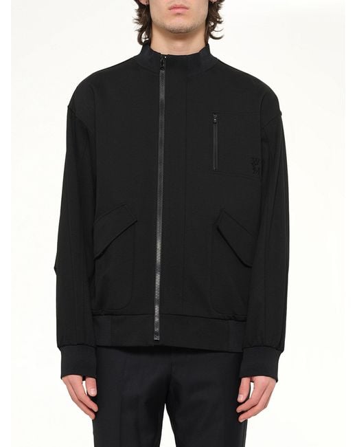 Wooyoungmi Black Track Jacket Jersey for men