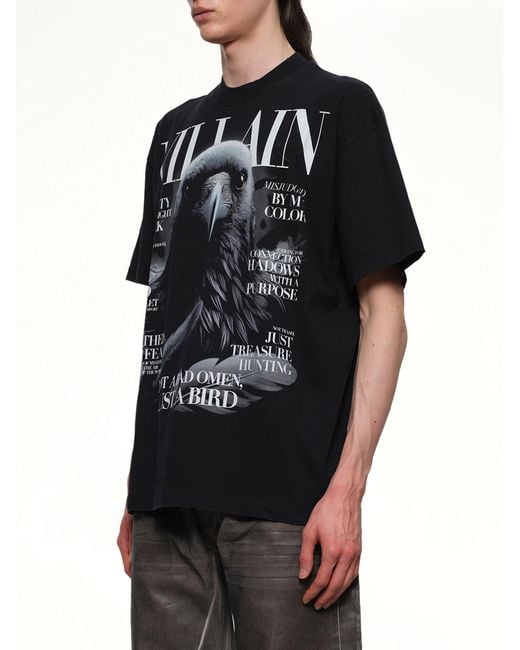 Doublet Black Villain Cover Print T-Shirt for men