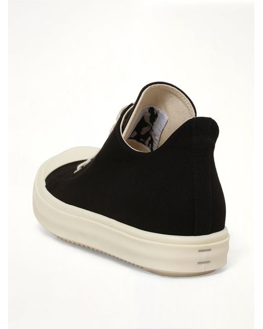 Rick Owens Black Temple Of Light Denim Low Sneaks for men