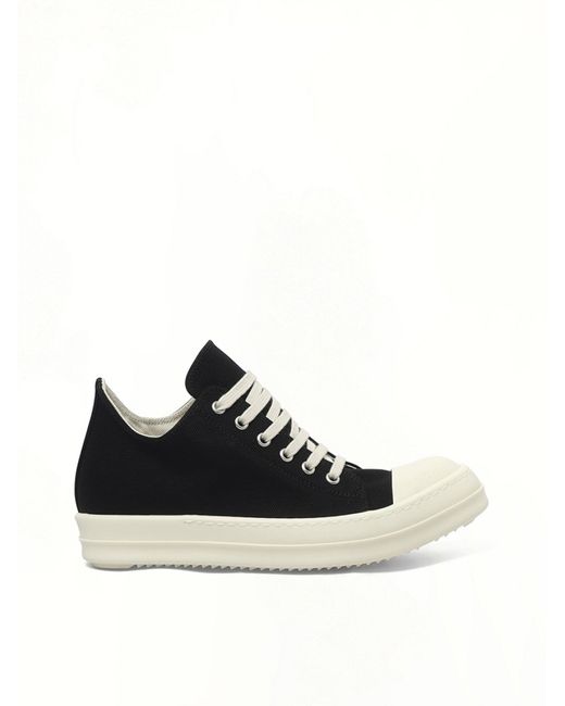 Rick Owens Black Low Sneaks Sneakers, 100% Cotton