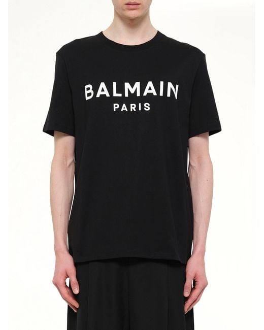 Balmain Black Print T-Shirt Reg Fit for men