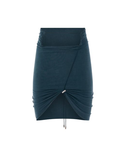 Jacquemus Blue Espelho Asymmetric Mini Skirt, , Size: Medium