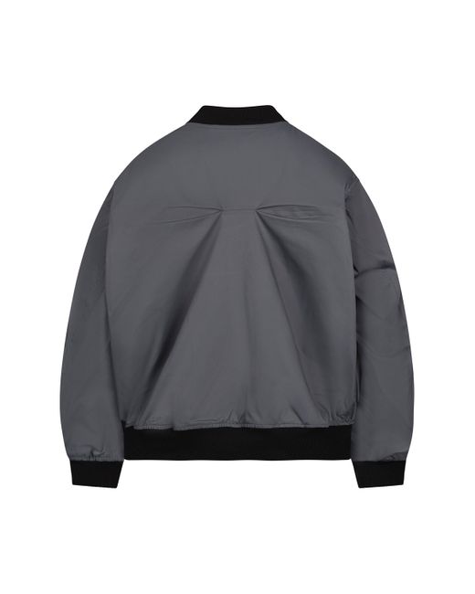 A_COLD_WALL* Gray Cinch Bomber Jacket, Long Sleeves, Slate, 100% Cotton, Size: Medium for men