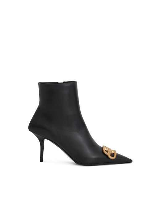 Balenciaga Black Bb Knife 80Mm Boots, 100% Calf Leather