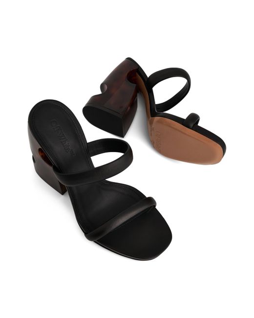 Off-White c/o Virgil Abloh Black Off- Meteor Block Mule Sandals, /, 100% Leather
