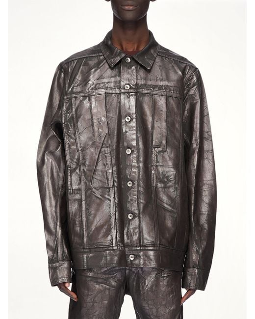 Rick Owens Gray Lido Worker Jacket for men