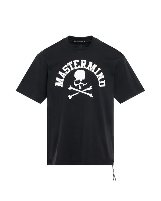 Mastermind Japan Black Logo Skull T-Shirt, Round Neck, Short Sleeves, , 100% Cotton, Size: Medium for men