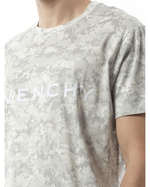 Givenchy Gray Camo All Over T-Shirt, 100% Cotton for men
