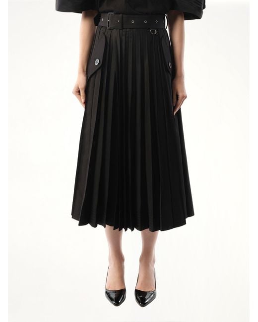 Sacai Black Cotton Skirt
