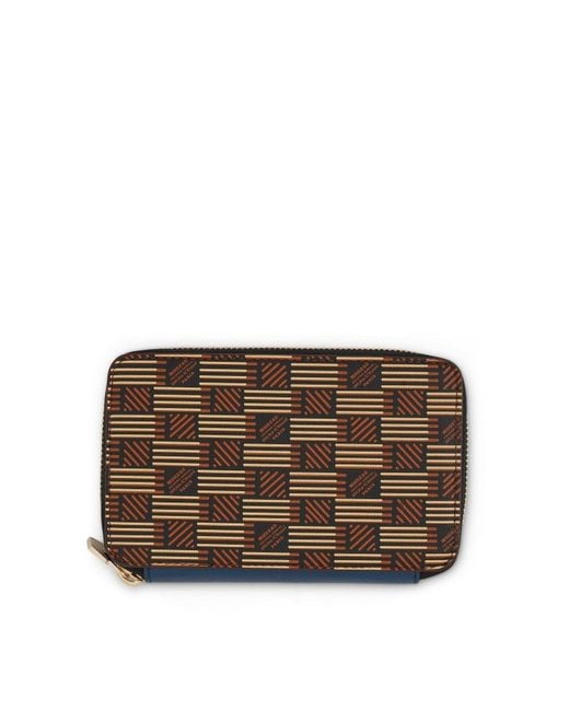 Moreau Brown Compact Zip Wallet, 100% Leather