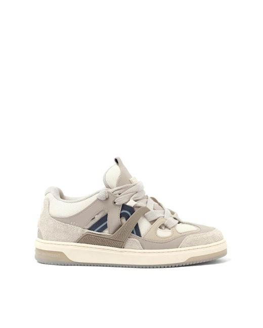 Represent White Bully Sneakers, 100% Calf Leather for men