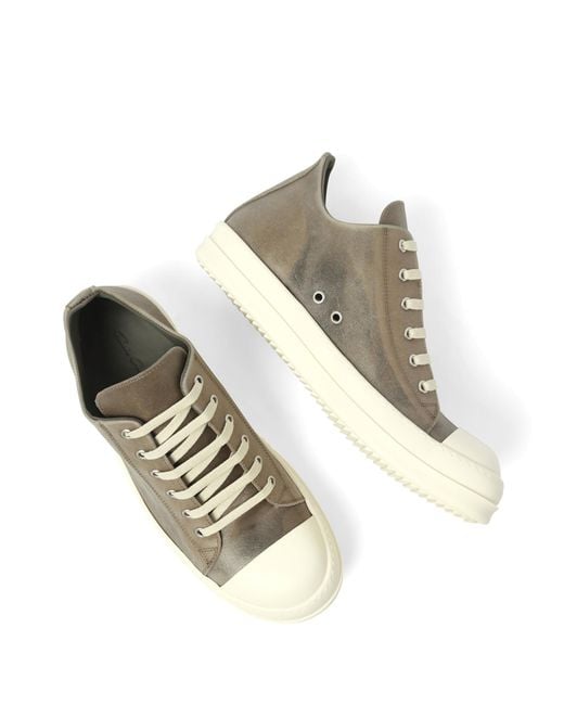 Rick Owens Brown Low Sneaks/Milk Sneakers, 100% Calf Leather for men