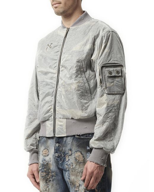 THUG CLUB Gray Clouded Tango Charlie Bomber, 100% Cotton for men