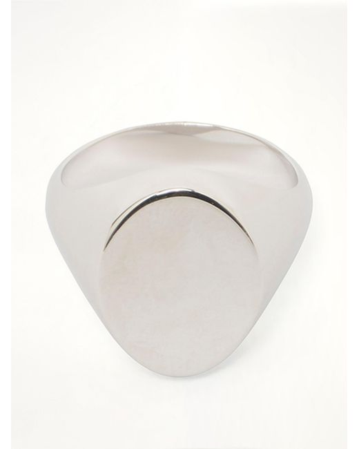 Maison Margiela White Chevaliere Signet Ring for men