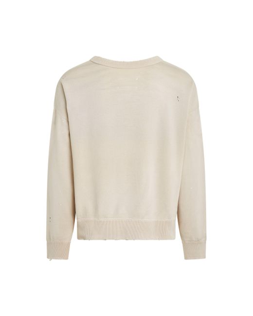 Maison Margiela White 'Open Neck Logo Sweatshirt, Round Neck, Long Sleeves, , 100% Cotton, Size: Small for men
