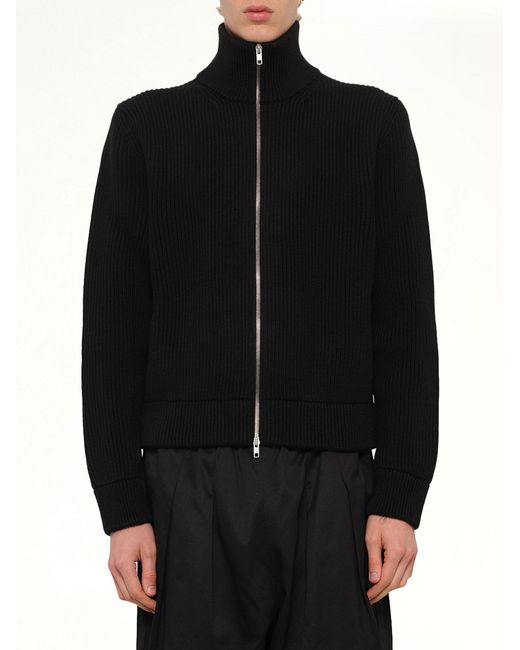 Maison Margiela Black Drivers Knit Zip Sweater for men
