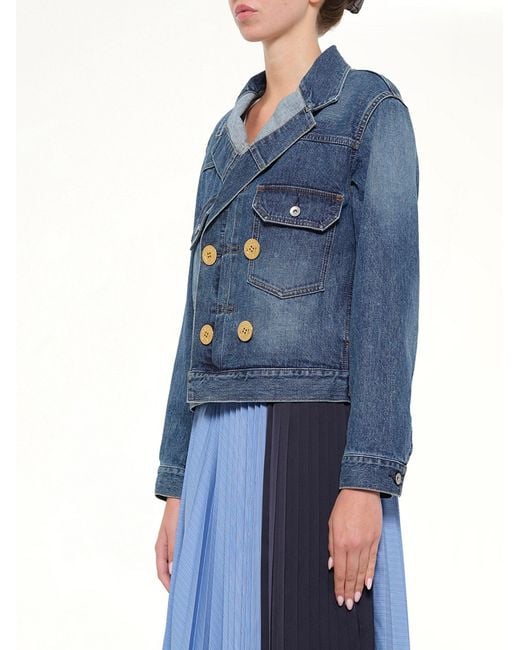 Sacai Blue Double Breasted Denim Jacket