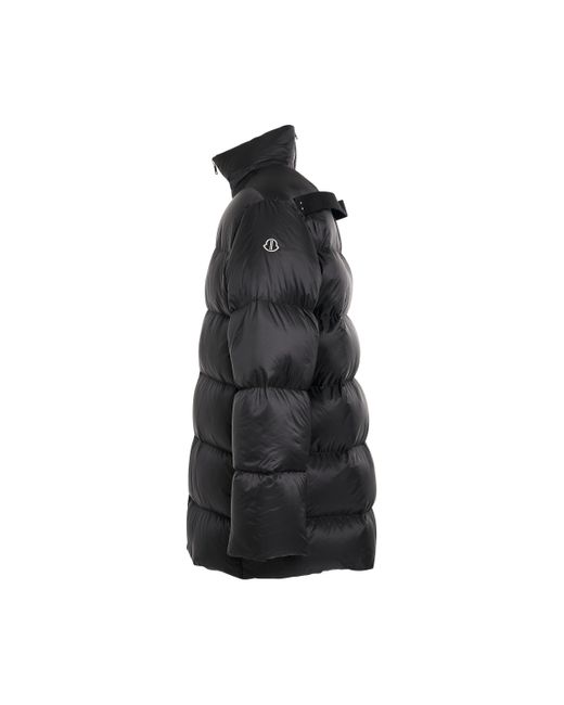 Rick Owens Black Moncler X Cyclopic Coat, Long Sleeves, , 100% Polyester for men