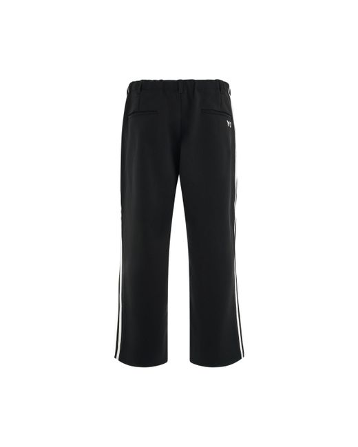 Y-3 Black '3 Stripe Straight Track Pants, /Off, Size: Small for men