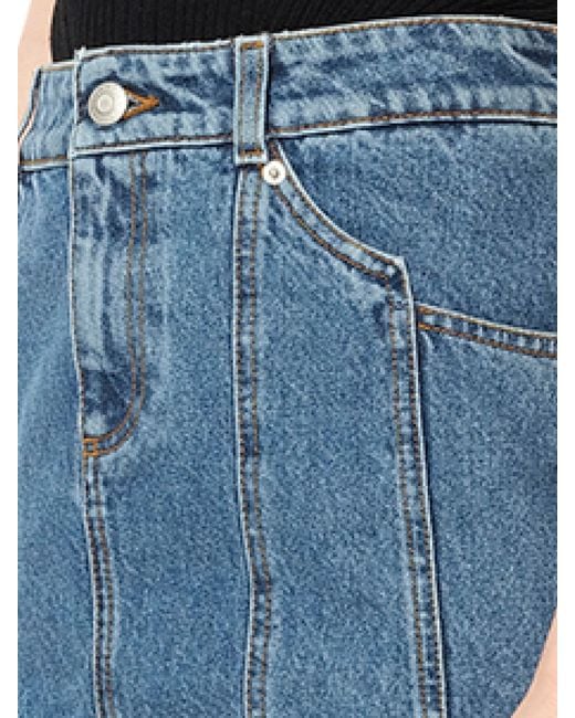 McQueen Blue Mini Denim Skirt