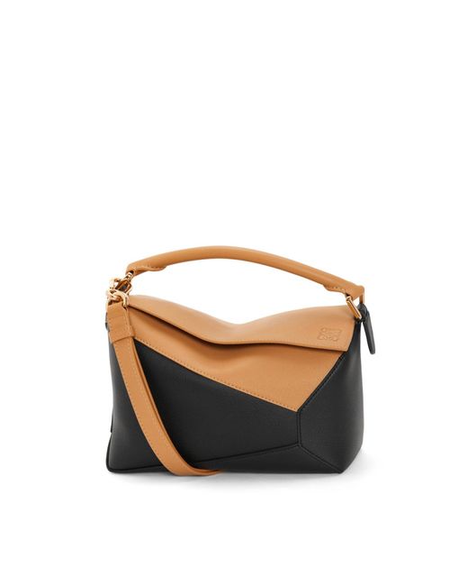 Loewe Black Puzzle Edge Small Bicolour Bag, 100% Classic Calf