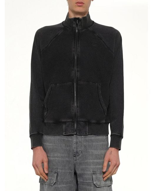 DIESEL Black Wafy-Zip-Rag Jacket for men