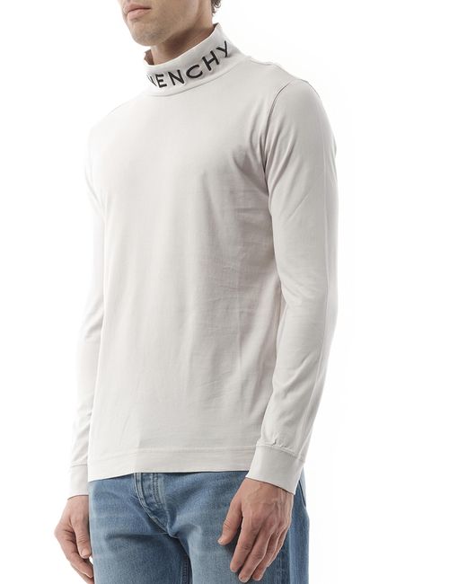 Givenchy Gray Faded Logo Dyed Long Sleeve T-Shirt, 100% Cotton for men