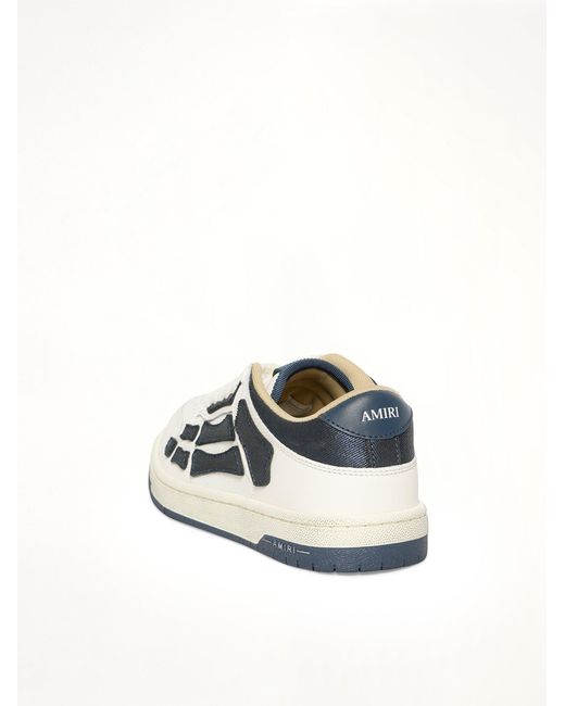 Amiri White Denim Skeleton Low Top Sneakers