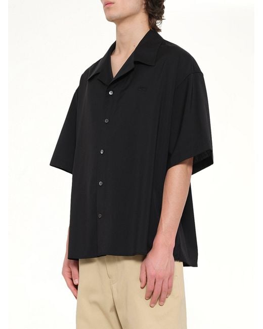 Loewe Black Wool Short Sleeve Shirt for men