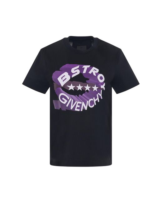 Givenchy Blue 'Bstroy Circle Logo Slim Fit T-Shirt, Short Sleeves, , 100% Cotton, Size: Small