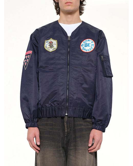 KENZO Blue Badges Collarless Bomber for men