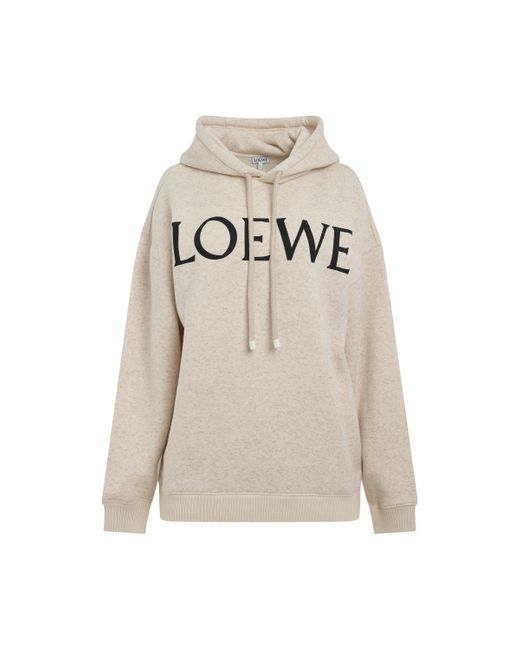 Loewe Gray Logo Oversize Cotton Hoodie, , 100% Cotton