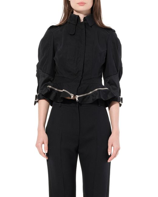 McQueen Black Military Peplum Jacket