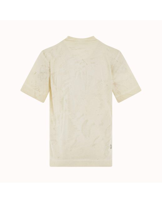 1017 ALYX 9SM Natural Translucent Graphic Short Sleeve T-Shirt, Round Neck, Short Sleeves, Off, 100% Cotton, Size: Medium for men