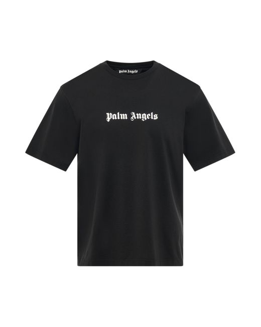 Palm Angels Black Classic Logo Slim T-Shirt, Short Sleeves, , 100% Cotton, Size: Medium for men