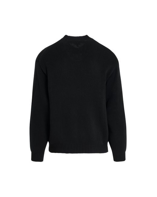KENZO Black Lucky Tiger Knit Sweater, Round Neck, Long Sleeves, , 100% Cotton for men