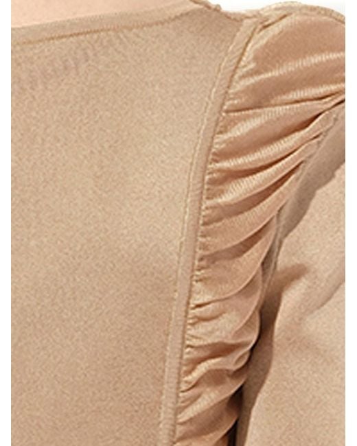 Balmain Natural Maille Knit Const Dress, Long Sleeves