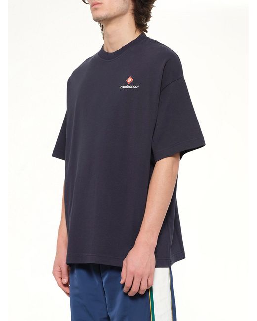 Casablanca Blue Sports Oversized T-Shirt for men