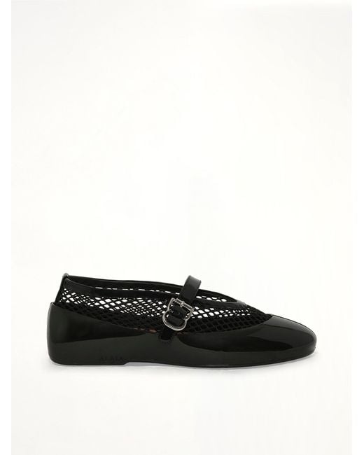 Alaïa Black Ballet Fishnet & Rubber Flats