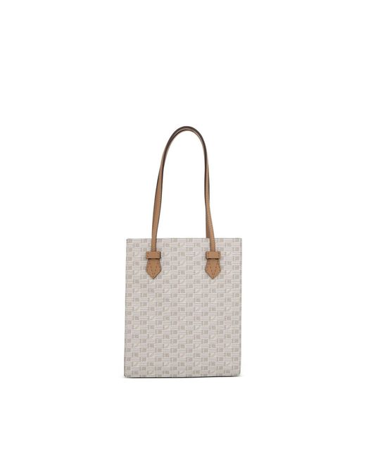 Moreau Gray Cannes Vertical Tote Mm With Stripes, 100% Canvas