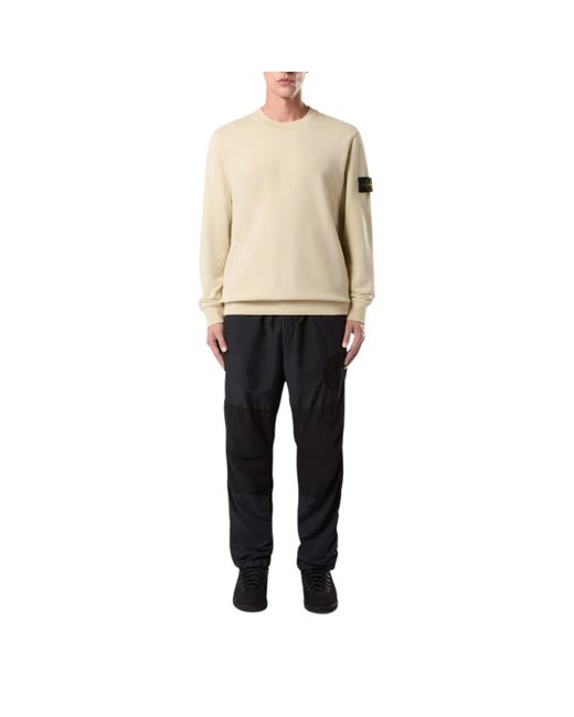 Stone Island Natural Logo Patch Sweatshirt, Long Sleeves, , 100% Cotton, Size: Medium for men