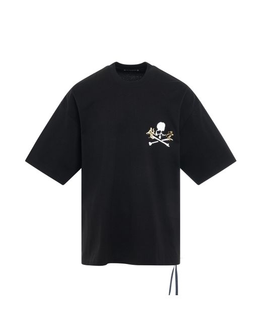 Mastermind Japan Black Prosperity Boxy Fit T-Shirt, Short Sleeves, , 100% Cotton, Size: Large for men