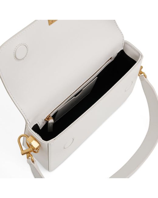 Off-White c/o Virgil Abloh White Off- Plain Binder Small Shoulder Bag, 100% Leather