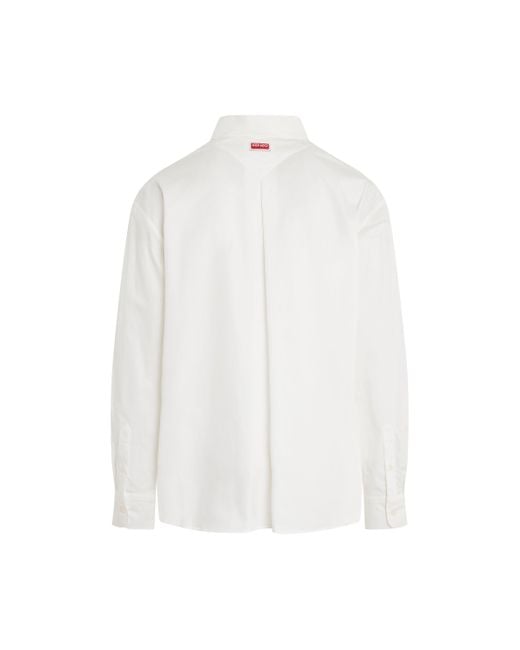 KENZO White Lucky Tiger Shirt, Long Sleeves, , 100% Cotton for men