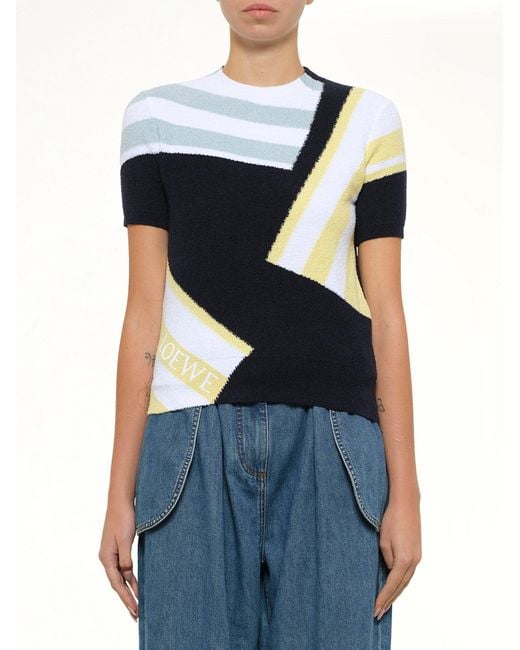 Loewe Blue Short Sleeve Sweater