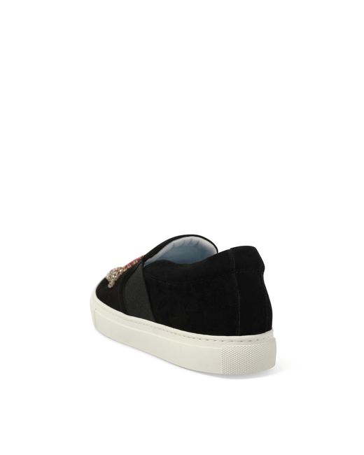 Lanvin Black Emb Slip On Sneaker