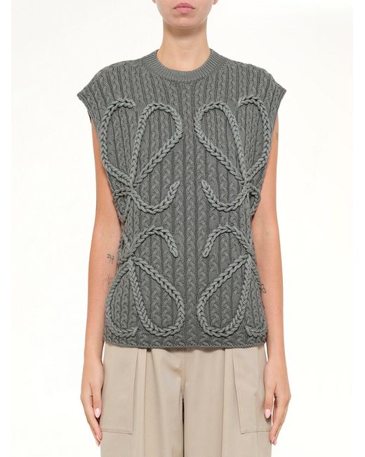 Loewe Gray Anagram Knit Vest