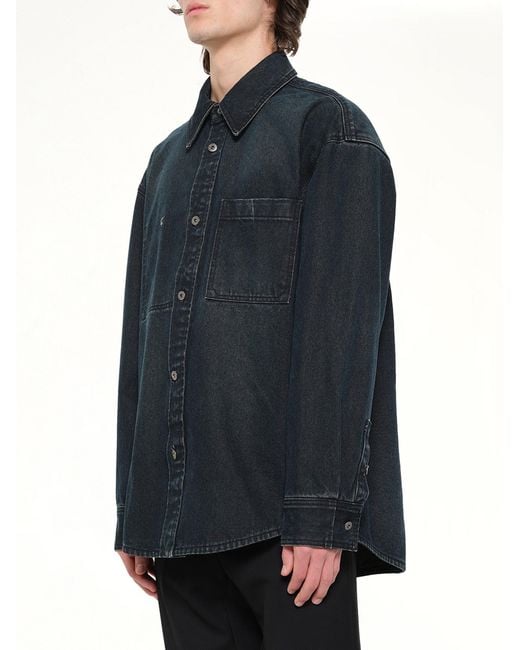 Wooyoungmi Blue Washed Denim Shirt for men